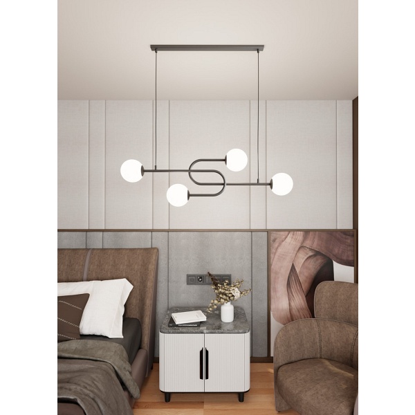 Lampa sufitowa ATRIA 4 BL OPAL