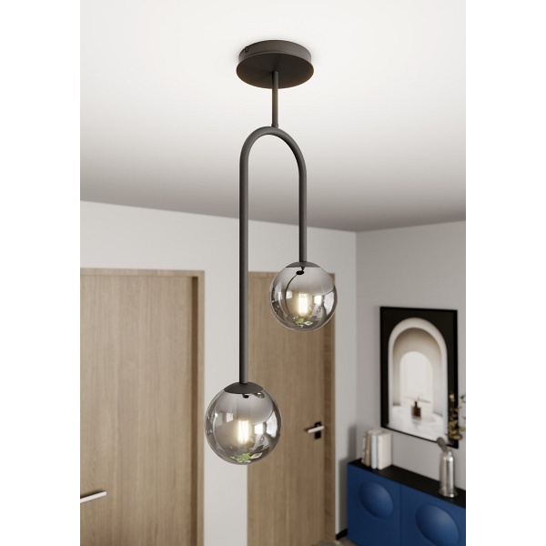 Lampa sufitowa ATRIA 2 BL GRAFIT - Emibig