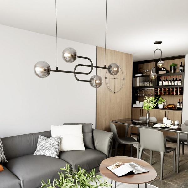 Lampa sufitowa ATRIA 4 BL GRAFIT - Emibig