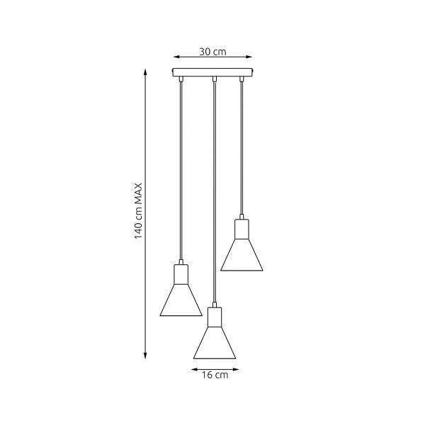 Lampa wisząca ROSA 3 PREM BL