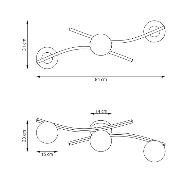 Lampa sufitowa OPUS 3 BL OPAL