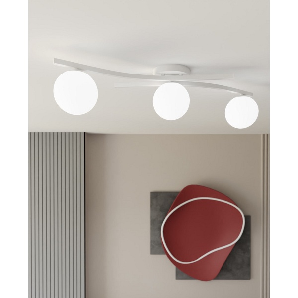 Lampa sufitowa OPUS 3 WH OPAL - Emibig