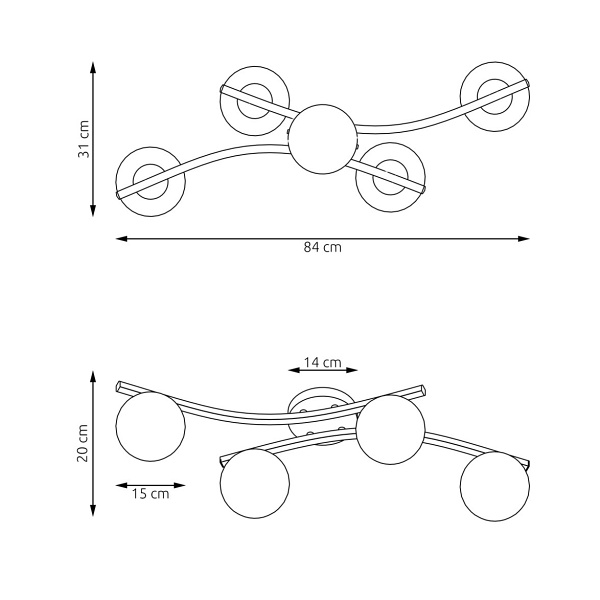 Lampa sufitowa OPUS 4 WH OPAL