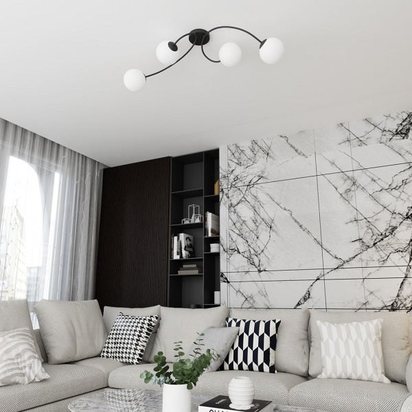 Lampa sufitowa VIBRA 4 BL OPAL