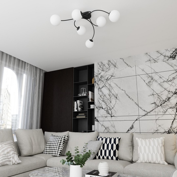 Lampa sufitowa VIBRA 6 BL OPAL