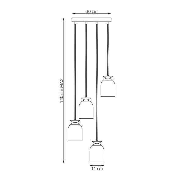 Lampa wisząca TARGET 4 PREM BL