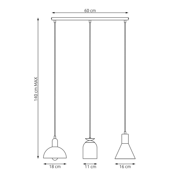 Lampa wisząca FOX 3 BL