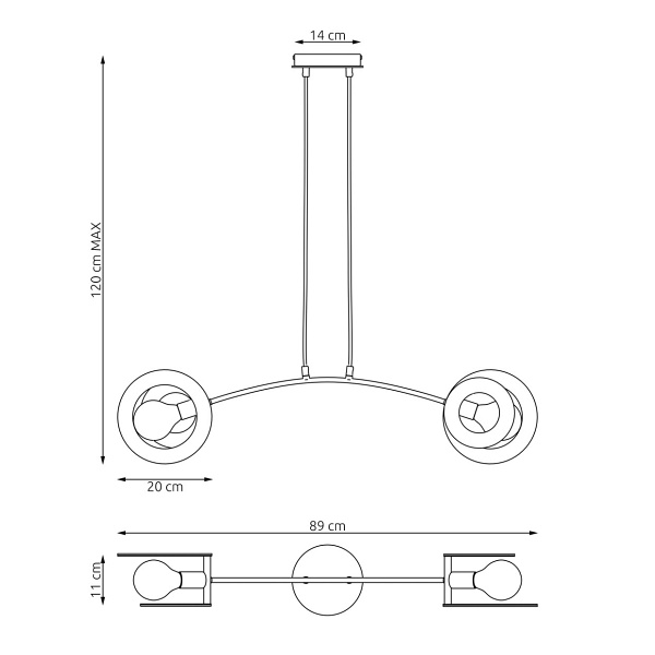Lampa wisząca SKIVA 2 BL