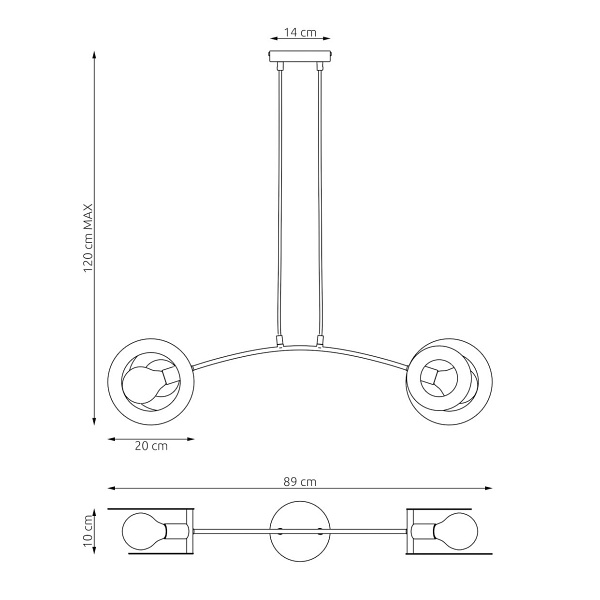 Lampa wisząca EUFORIA 2 BL - Emibig