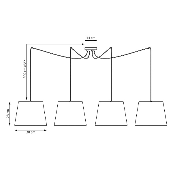 Lampa wisząca ASCOT 4 GRAY