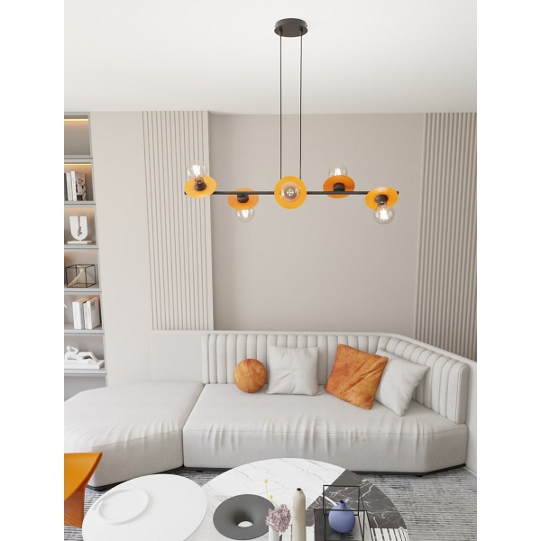 Lampa wisząca TOKEN 6 BL ORANGE