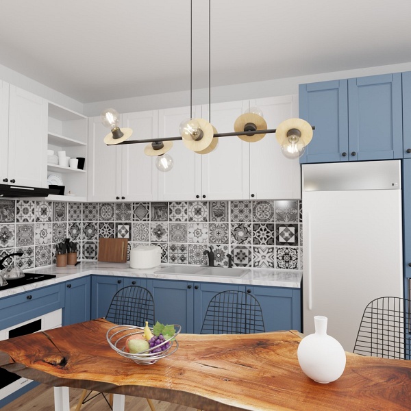 Lampa wisząca TOKEN 6 BL WOOD