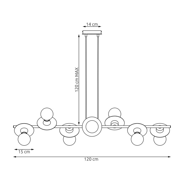 Lampa wisząca TOKEN 8 BL WOOD