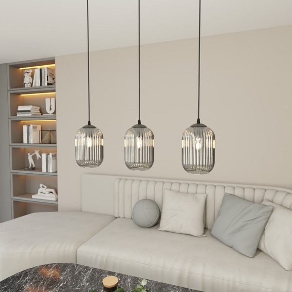 Lampa wisząca VERDI 3 BL GRAFIT - Emibig
