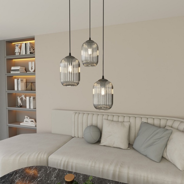 Lampa wisząca VERDI 3PREM BL GRAFIT - Emibig