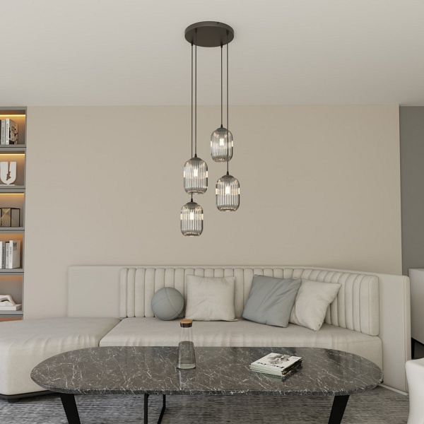 Lampa wisząca VERDI 4PREM BL GRAFIT - Emibig