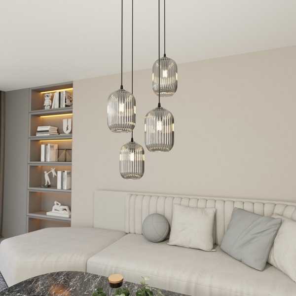 Lampa wisząca VERDI 4PREM BL GRAFIT - Emibig