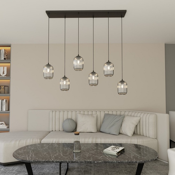 Lampa wisząca VERDI 6 BL GRAFIT - Emibig