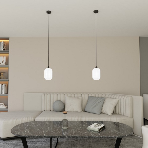 Lampa wisząca VERDI 1 BL OPAL - Emibig