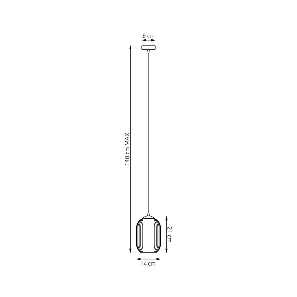 Lampa wisząca VERDI 1 BL OPAL - Emibig
