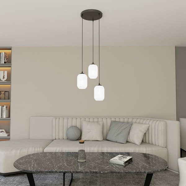 Lampa wisząca VERDI 3PREM BL OPAL - Emibig