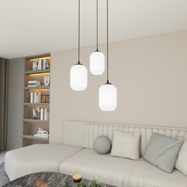 Lampa wisząca VERDI 3PREM BL OPAL - Emibig
