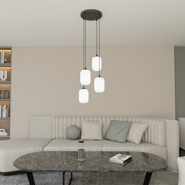 Lampa wisząca VERDI 4PREM BL OPAL - Emibig