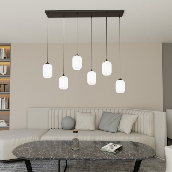 Lampa wisząca VERDI 6 BL OPAL - Emibig