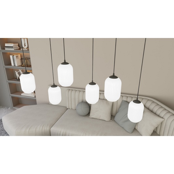 Lampa wisząca VERDI 6 BL OPAL - Emibig
