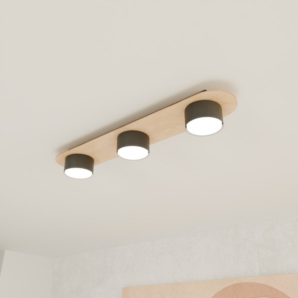 Lampa sufitowa DIAZ 3 BL WOOD - Emibig