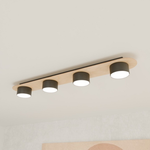 Lampa sufitowa DIAZ 4 BL WOOD - Emibig