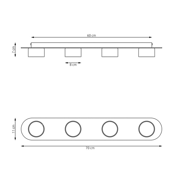 Lampa sufitowa DIAZ 4 BL WOOD