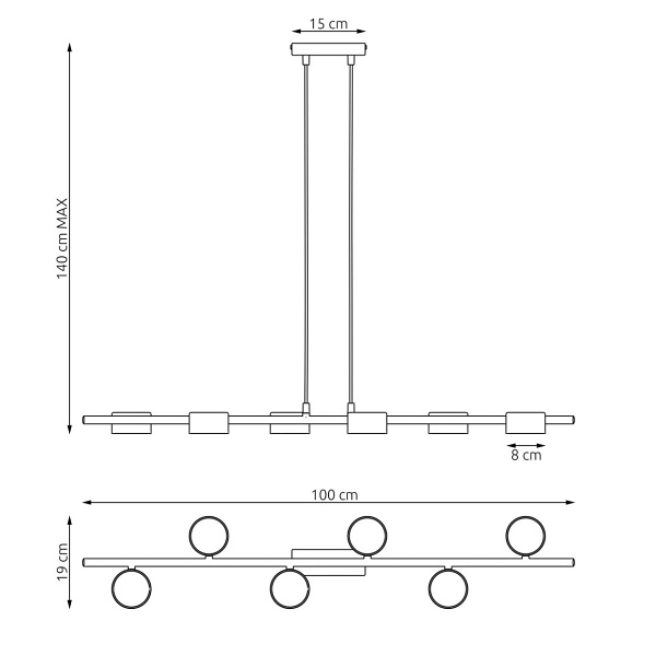 Lampa wisząca SORA 6 BL