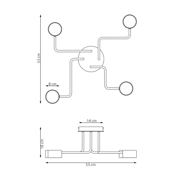 Lampa wisząca KURAGE 4 BL