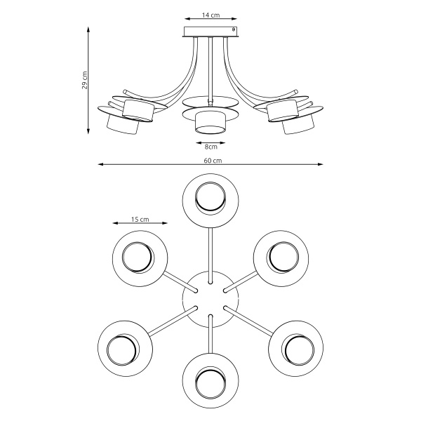 Lampa wisząca ENSO 6 BL