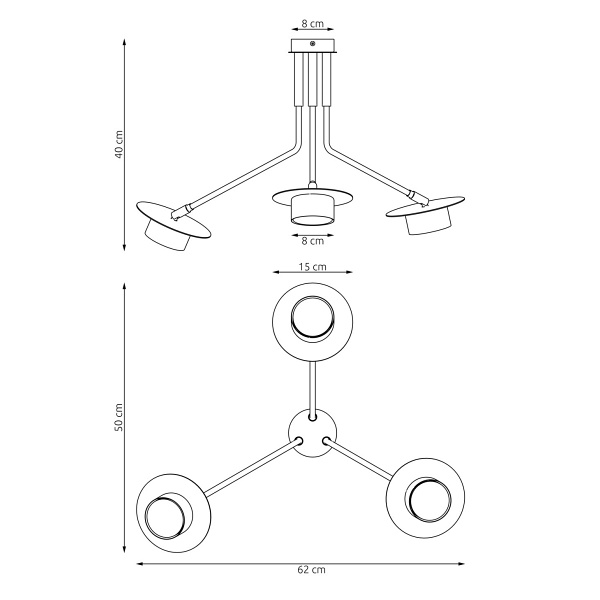 Lampa wisząca MIZU 3 BL