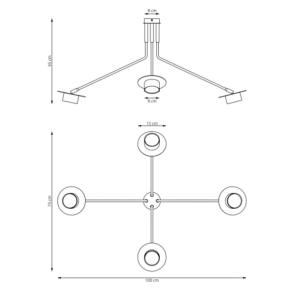 Lampa wisząca MIZU 4 BL