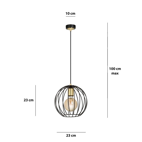 Lampa wisząca ALBIO 1 BLACK