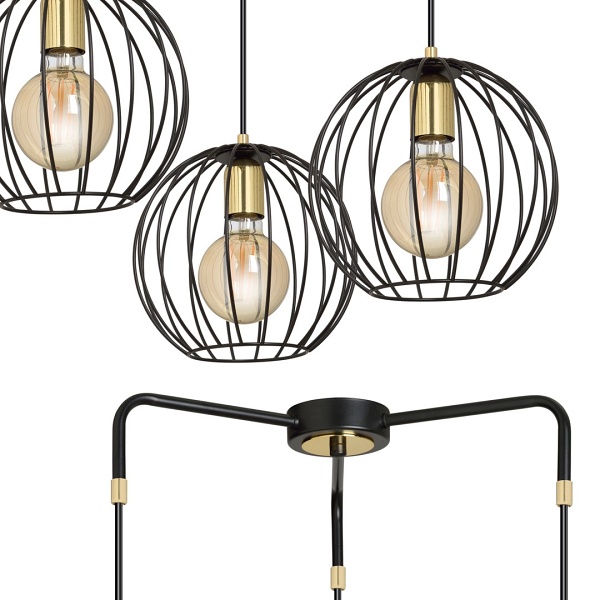 Lampa wisząca ALBIO 3 BLACK