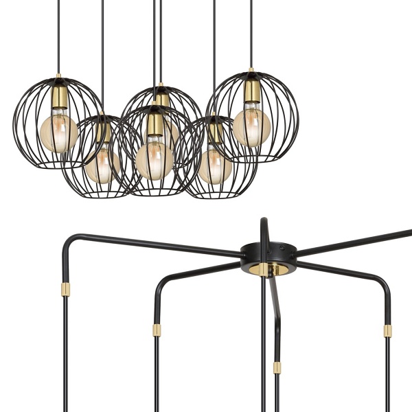 Lampa wisząca ALBIO 6 BLACK