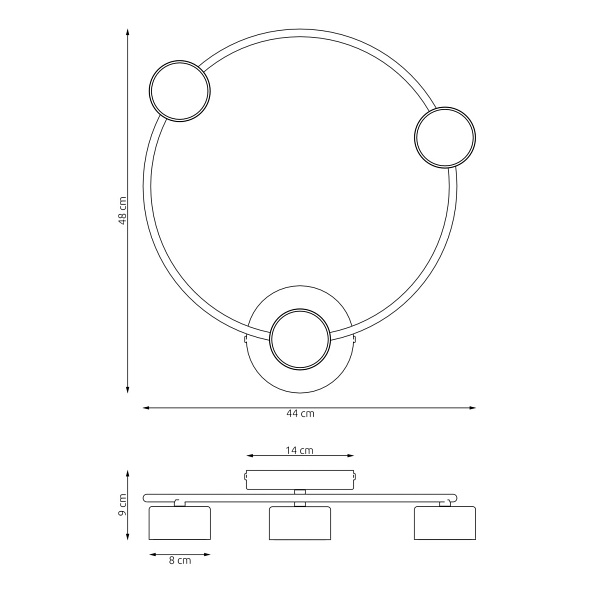 Lampa sufitowa LUCIO 3 BL - Emibig