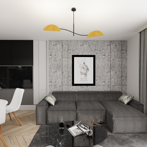 Lampa sufitowa LOTUS 2 BL MUSTARD - Emibig