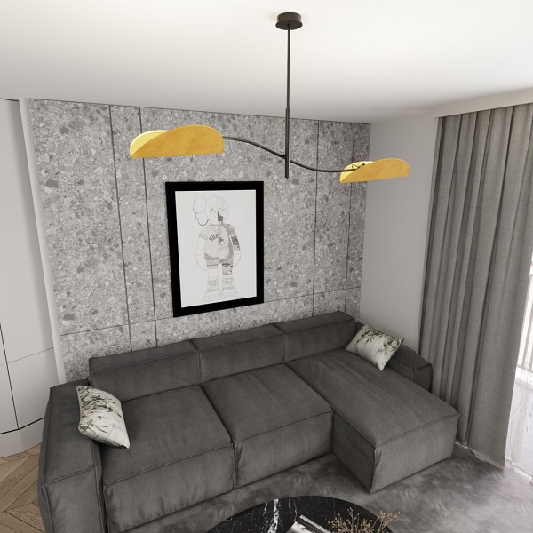 Lampa sufitowa LOTUS 2 BL MUSTARD - Emibig