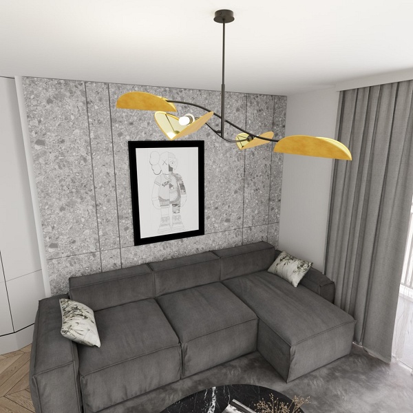 Lampa sufitowa LOTUS 4 BL MUSTARD - Emibig