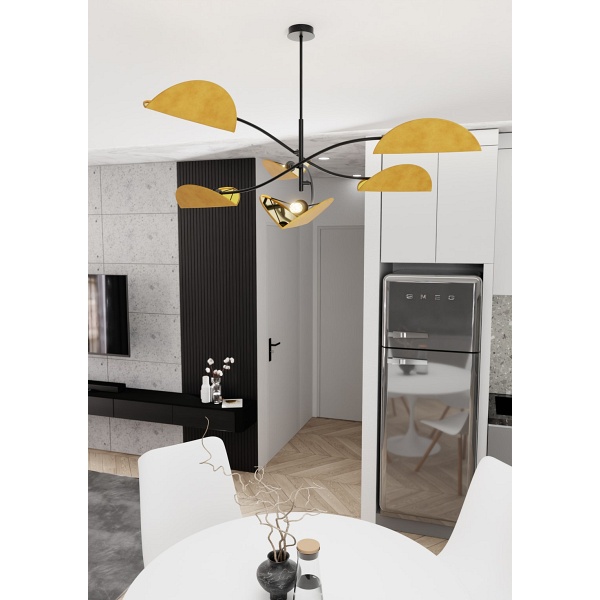 Lampa sufitowa LOTUS 6 BL MUSTARD - Emibig