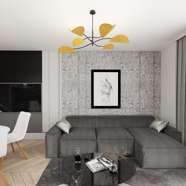 Lampa sufitowa LOTUS 6 BL MUSTARD - Emibig