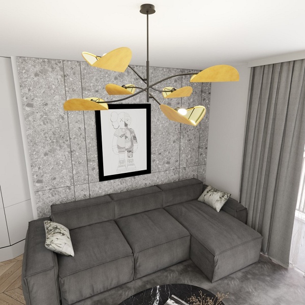 Lampa sufitowa LOTUS 6 BL MUSTARD - Emibig