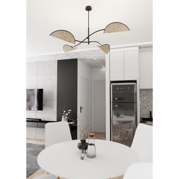 Lampa sufitowa LOTUS 4 BL NATURAL - Emibig