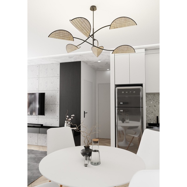 Lampa sufitowa LOTUS 6 BL NATURAL - Emibig