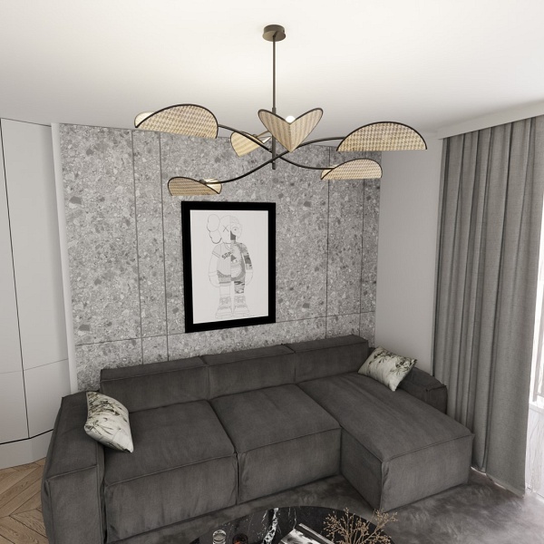 Lampa sufitowa LOTUS 6 BL NATURAL - Emibig